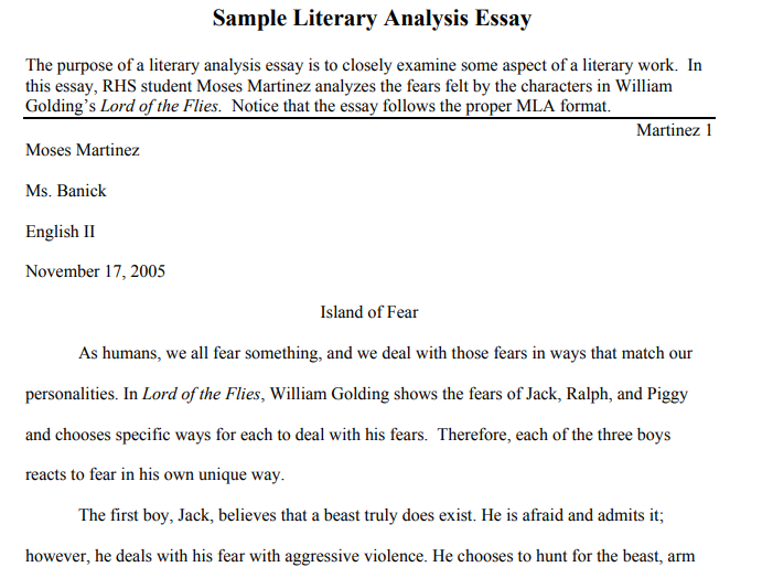 how to write a literary essay step by step pdf