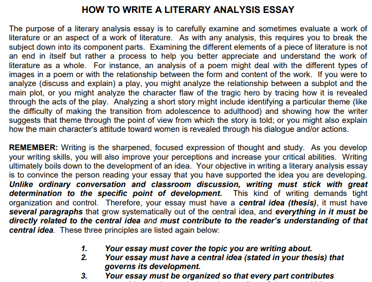  the five simple tips in writing literary analysis are